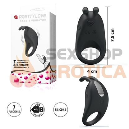 Anillo para retrasar la eyaculacion y estimular el clitoris con carga USB